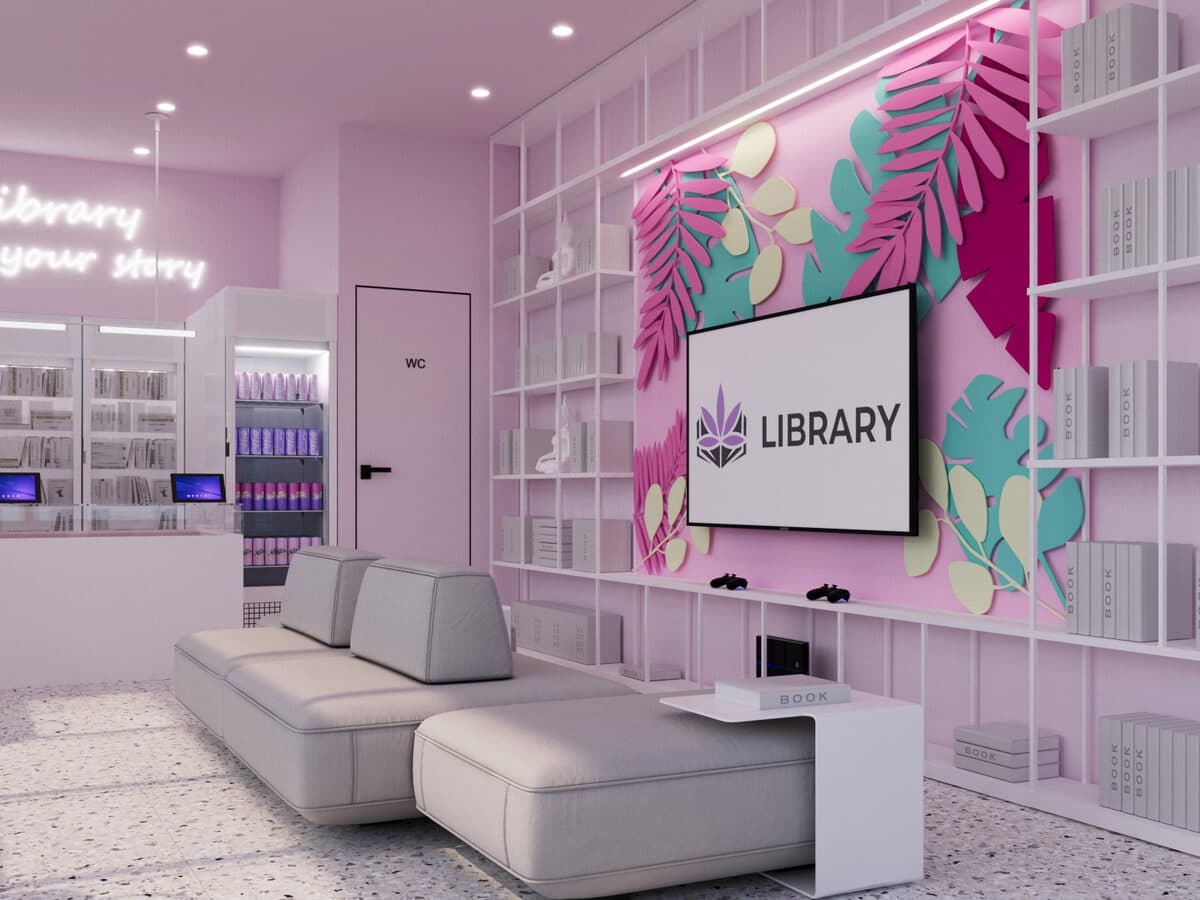 Library — интерьер, ракурс сбоку