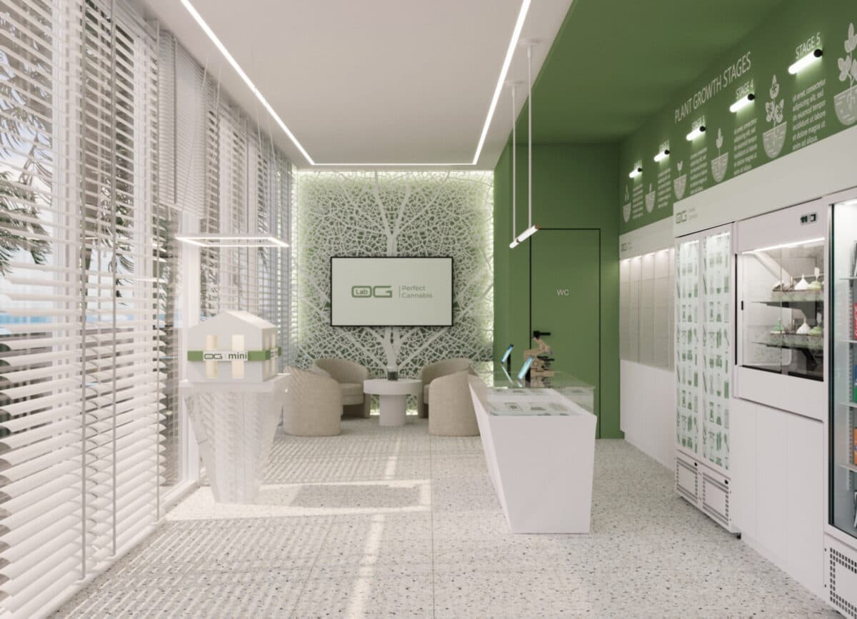 OG Lab — интерьер с моделью фермы