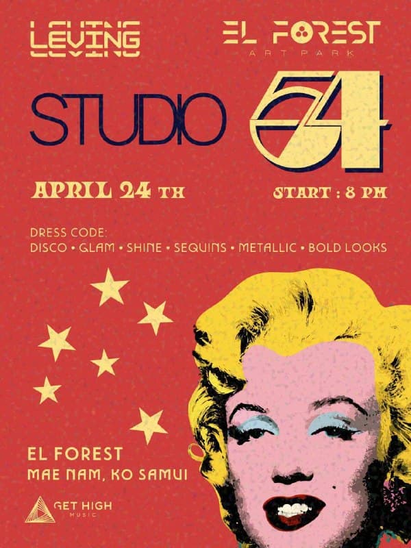 Ночь Studio 54 в стиле диско на Ко Самуи 24 апреля