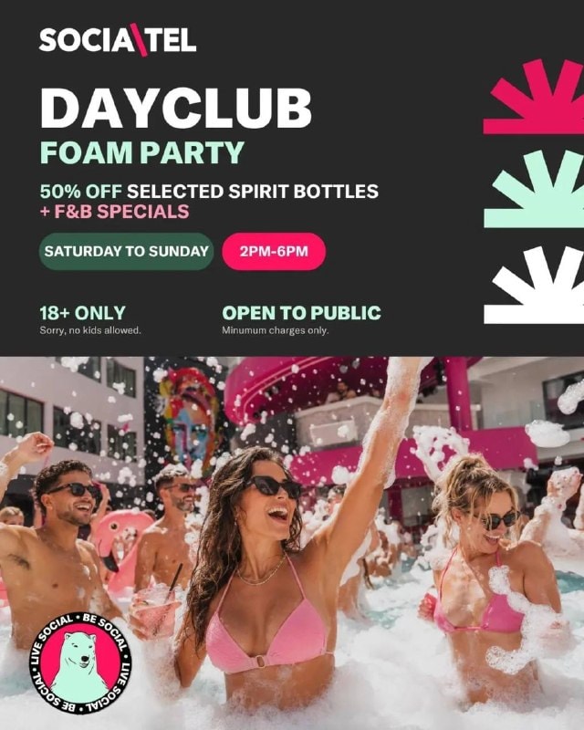 Sociatel Koh Samui ospita una festa della schiuma con offerte speciali sulle bevande