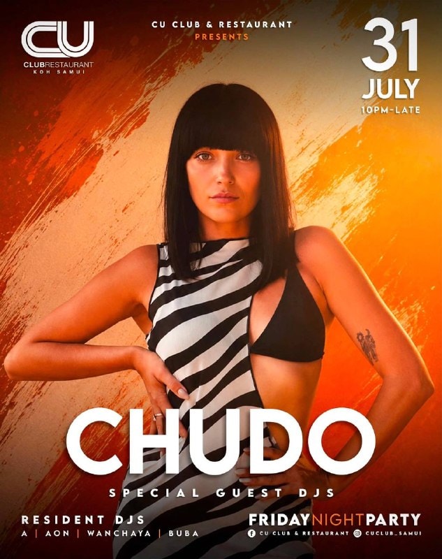 Chudo anima la notte al CU Club di Koh Samui con ritmi energici