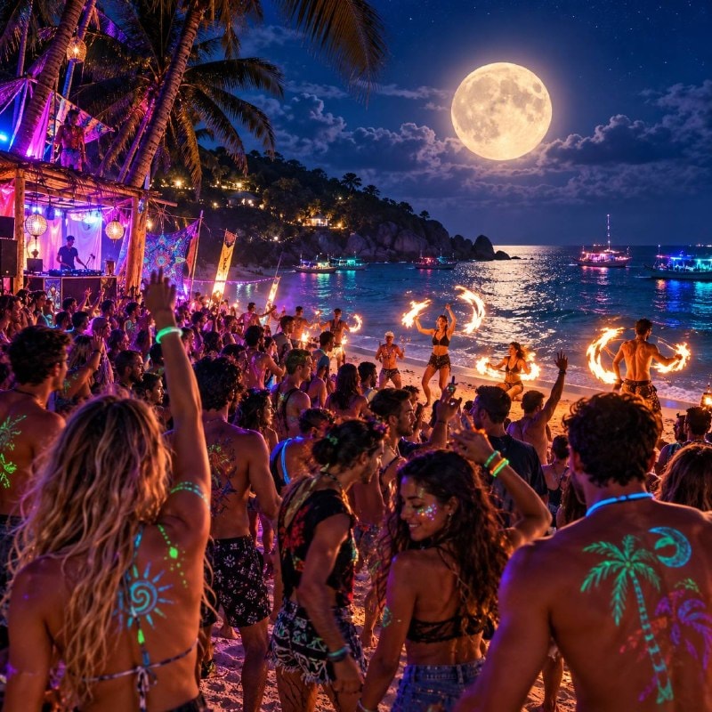 Full Moon Party Returns to Koh Phangan on 26 September with Music and Fire Shows