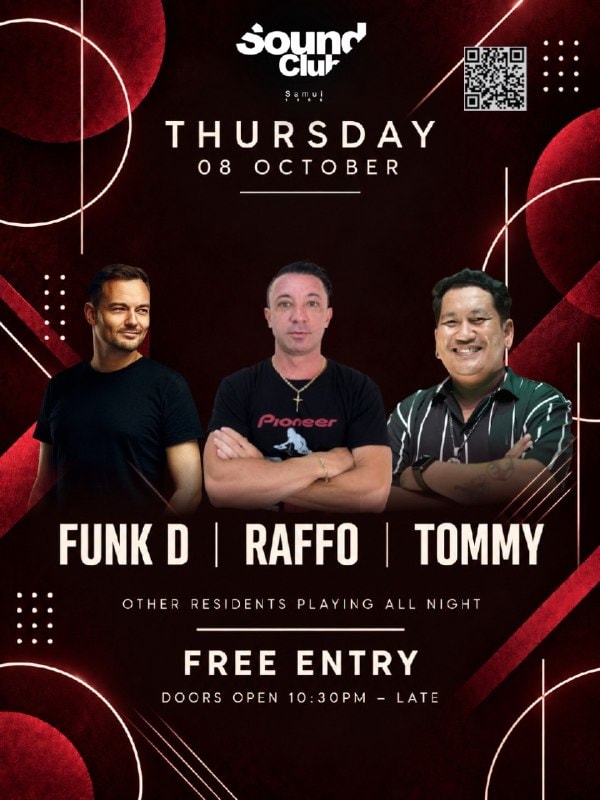 Бесплатная вечеринка в Sound Club Samui с резидентами-диджеями
